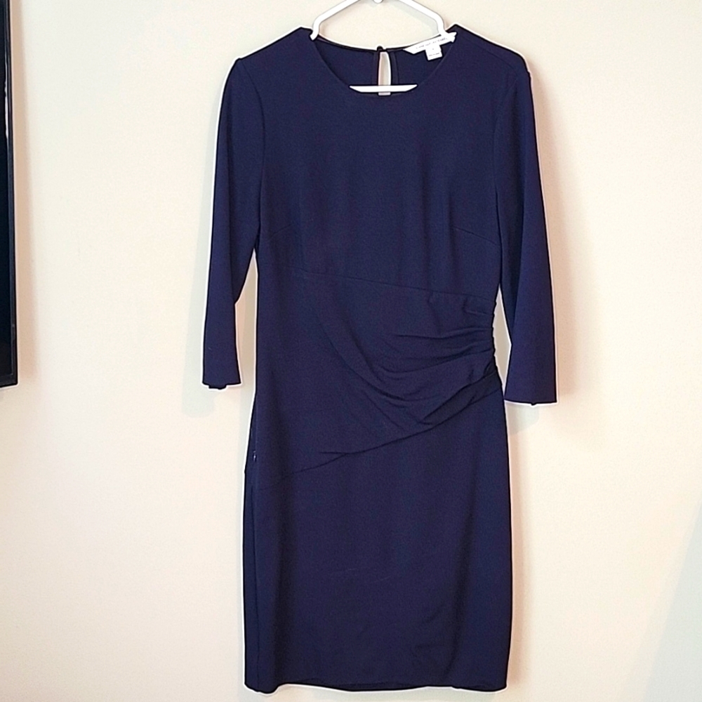 Diane Von Furstenberg Navu Blue 3/4 sleeve dress